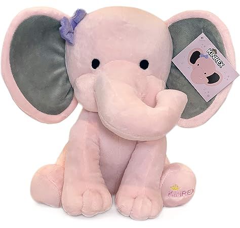 Bedtime Originals Twinkle Toes Pink Elephant Plush, Hazel | Amazon (US)