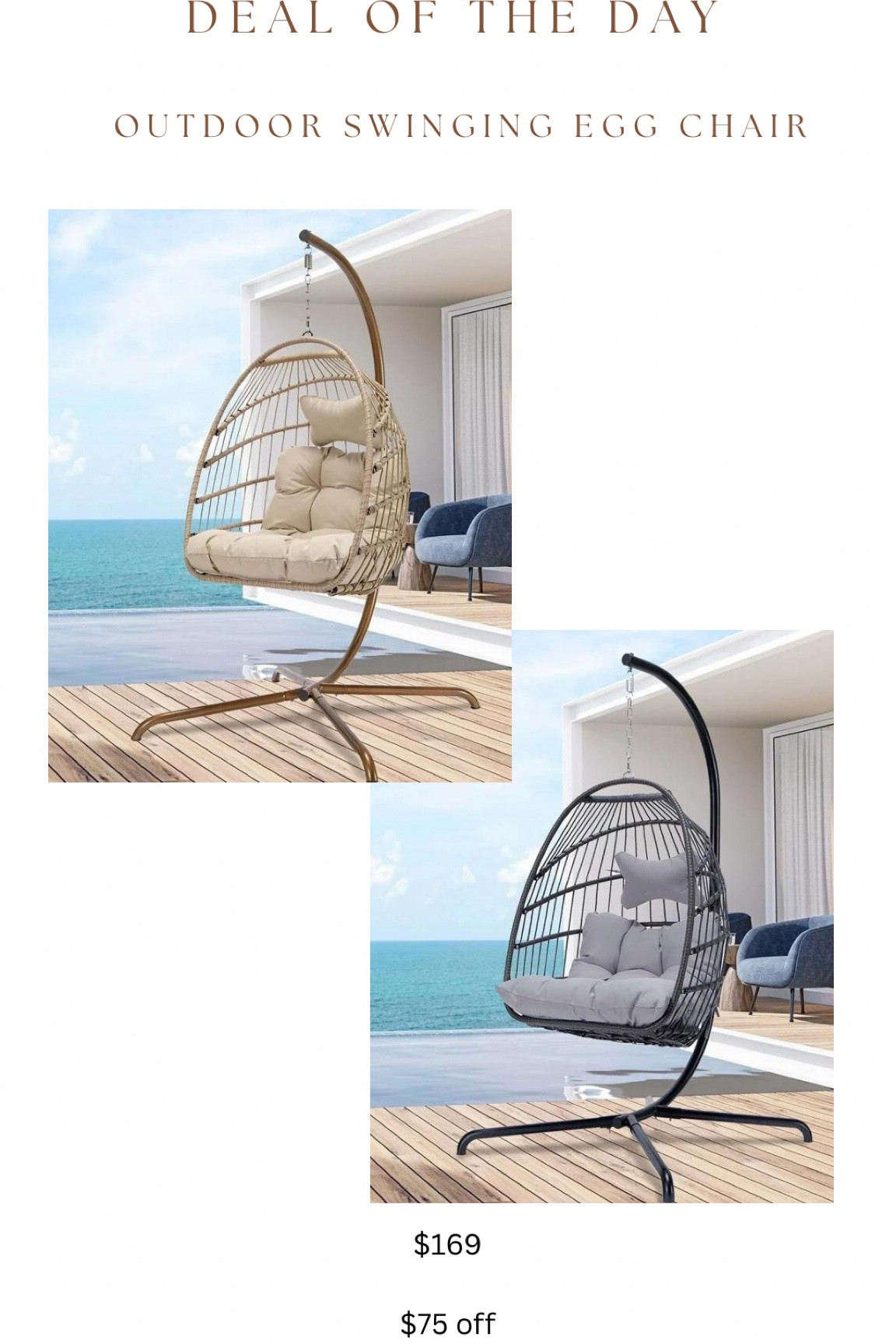 Flash sale for this highly rated outdoor swinging egg chair!!! Amazing price 🙌🏻🙌🏻 compare to $400+

#LTKSaleAlert #LTKHome #LTKSeasonal