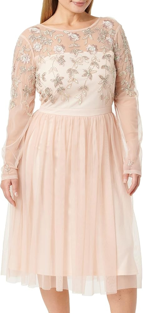 Frock and Frill Women's Embroidered Maxi with Sequinned Bodice. Party Dress | Amazon (UK)