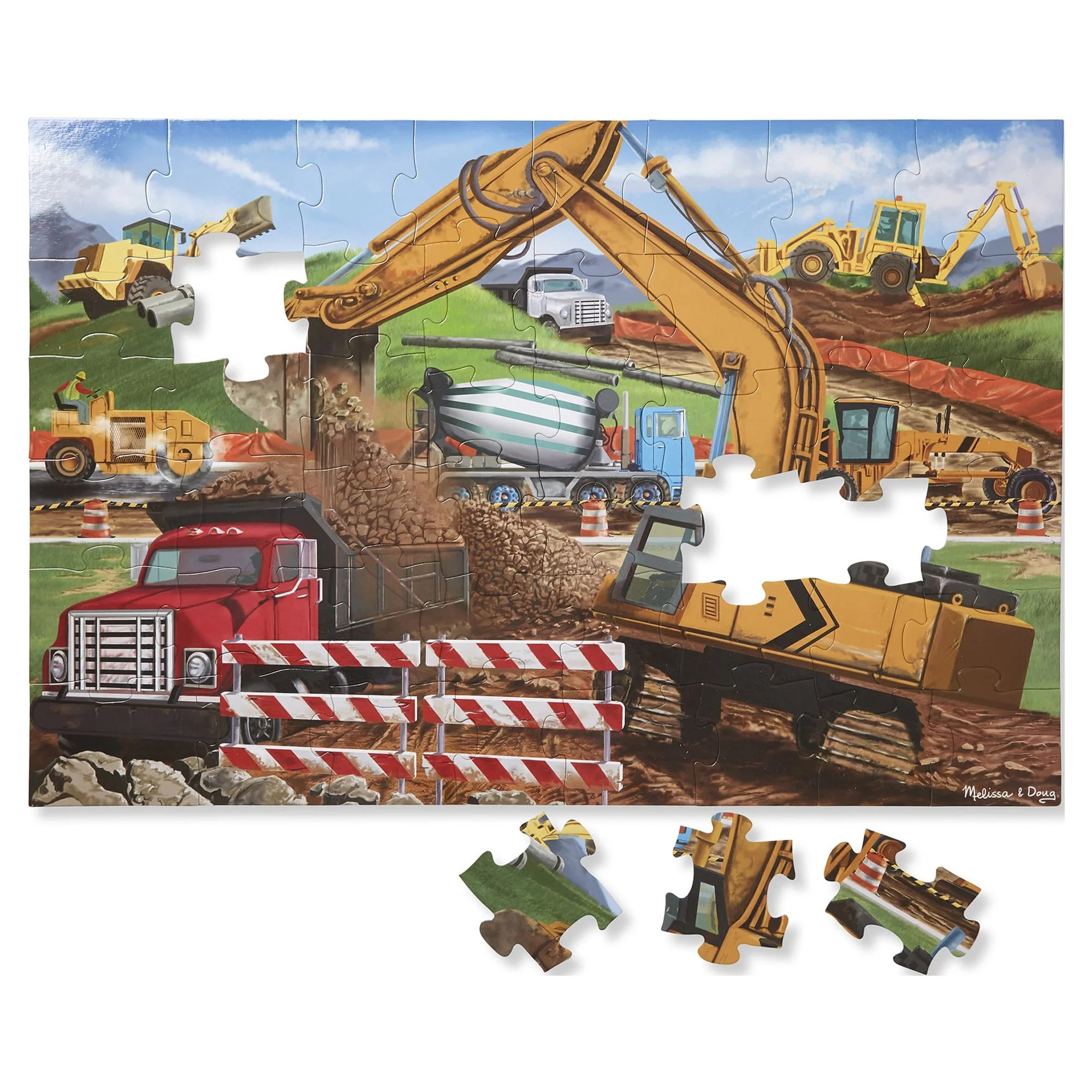 Melissa & Doug Building Site Jumbo Jigsaw Floor Puzzle - 48 pcs - FSC Certified | Walmart (US)
