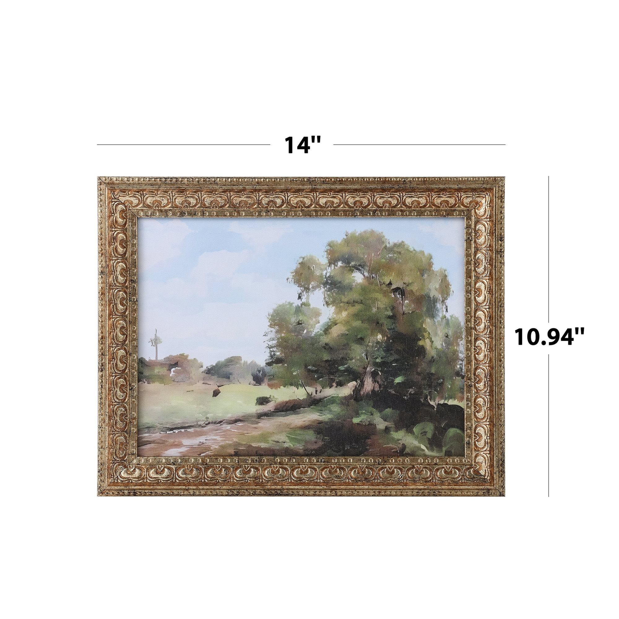Home Decor Collection Modern Tree Landscape 11"x14" Canvas Print with Gold Frame | Walmart (US)