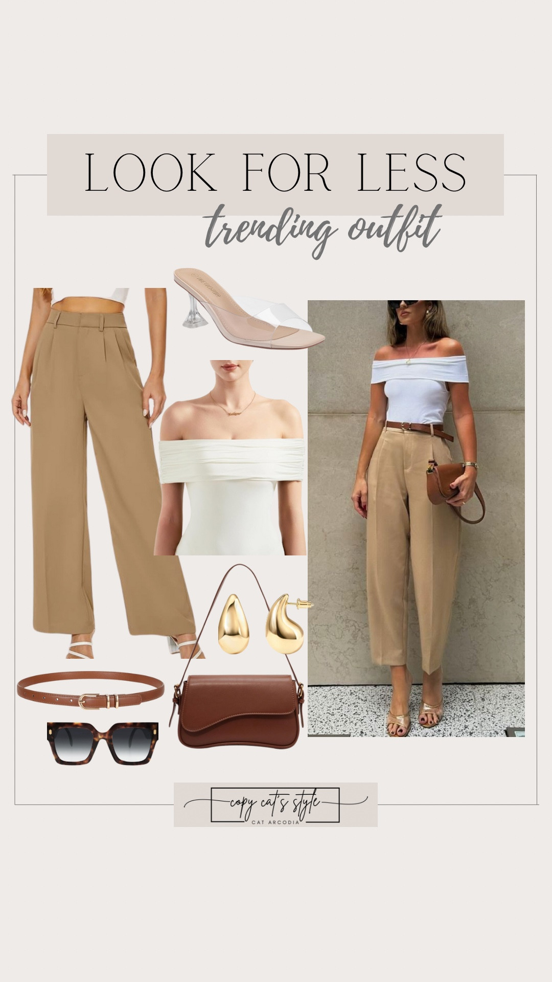 Amazon trending outfit finds! Off the shoulder tops, wide leg high waste pants, clear heels. 

#LTKSeasonal #LTKStyleTip #LTKFindsUnder50