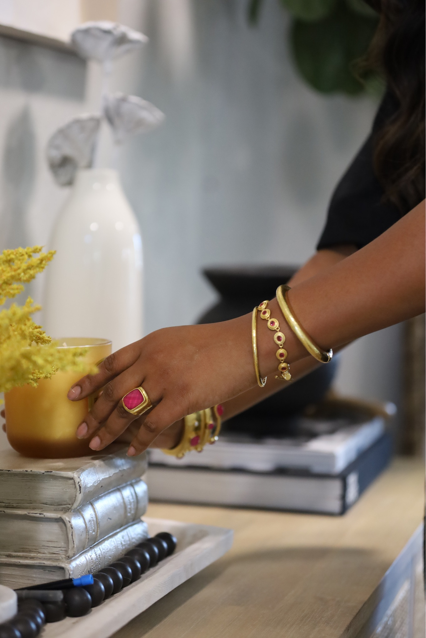 Julie Vos jewelry. Bangles, bracelets, raspberry color. Chunky jewelry. Holiday jewelry. Costume jewelry. Rings, necklaces, etc. 

#LTKover40 #LTKCyberWeek #LTKsalealert