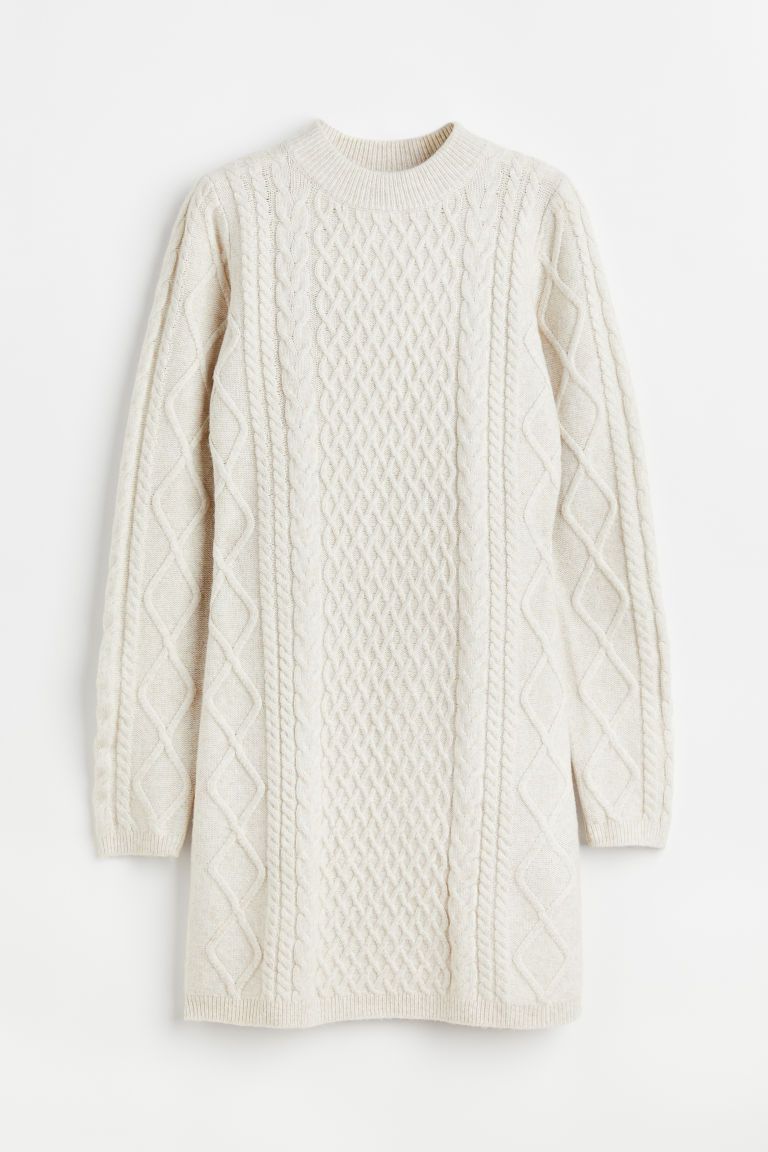 H & M - Cable-knit Dress - Beige | H&M (US + CA)