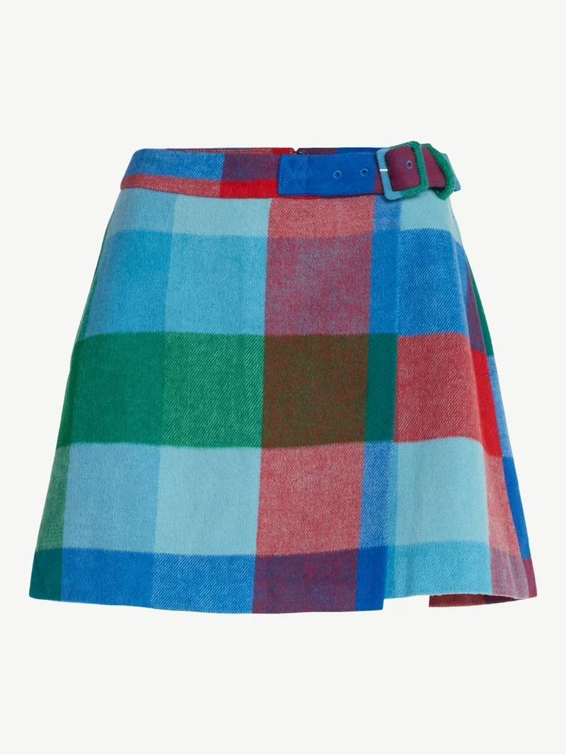 Free Assembly Women's Faux Wrap Front Mini Skirt, Sizes 0-20 - Walmart.com | Walmart (US)