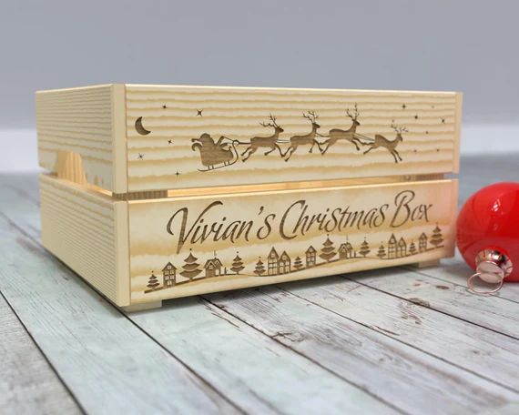 Personalised Christmas Eve Box, Christmas Eve Box, Christmas Eve Crate, Personalized Christmas Cr... | Etsy (US)