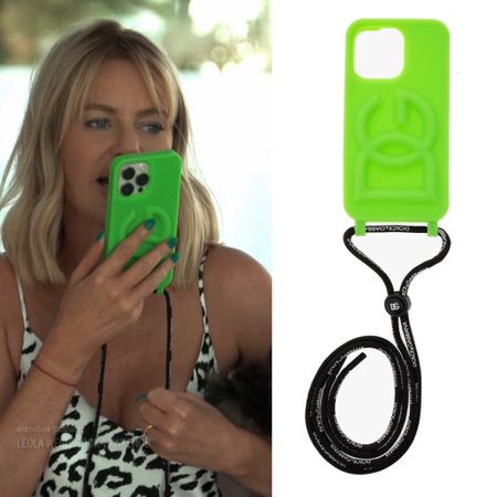 Caroline Stanbury’s Dolce and Gabbana Neon Green Phone Case