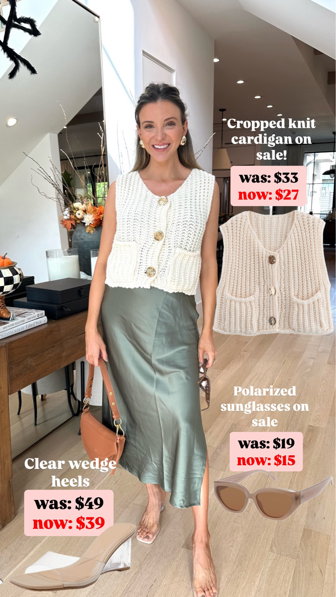 Amazon outfit on sale! 
Cropped knit cardigan — XS
Target slip dress — M
Clear wedges
Amazon bag 
Amazon sunglasses 

#LTKBump #LTKSaleAlert #LTKSeasonal