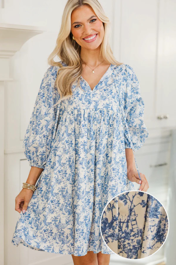 NURSING COLLECTION: It's All True Blue Toile Dress | The Mint Julep Boutique