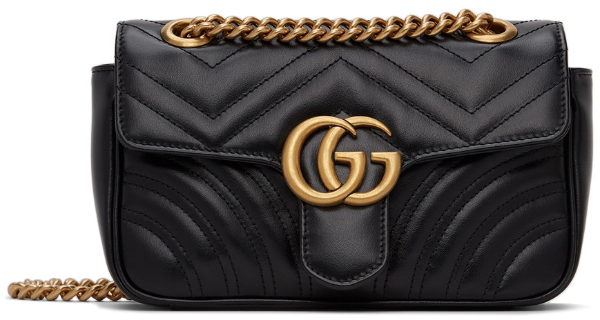 Black Mini GG Marmont 2.0 Shoulder Bag | SSENSE