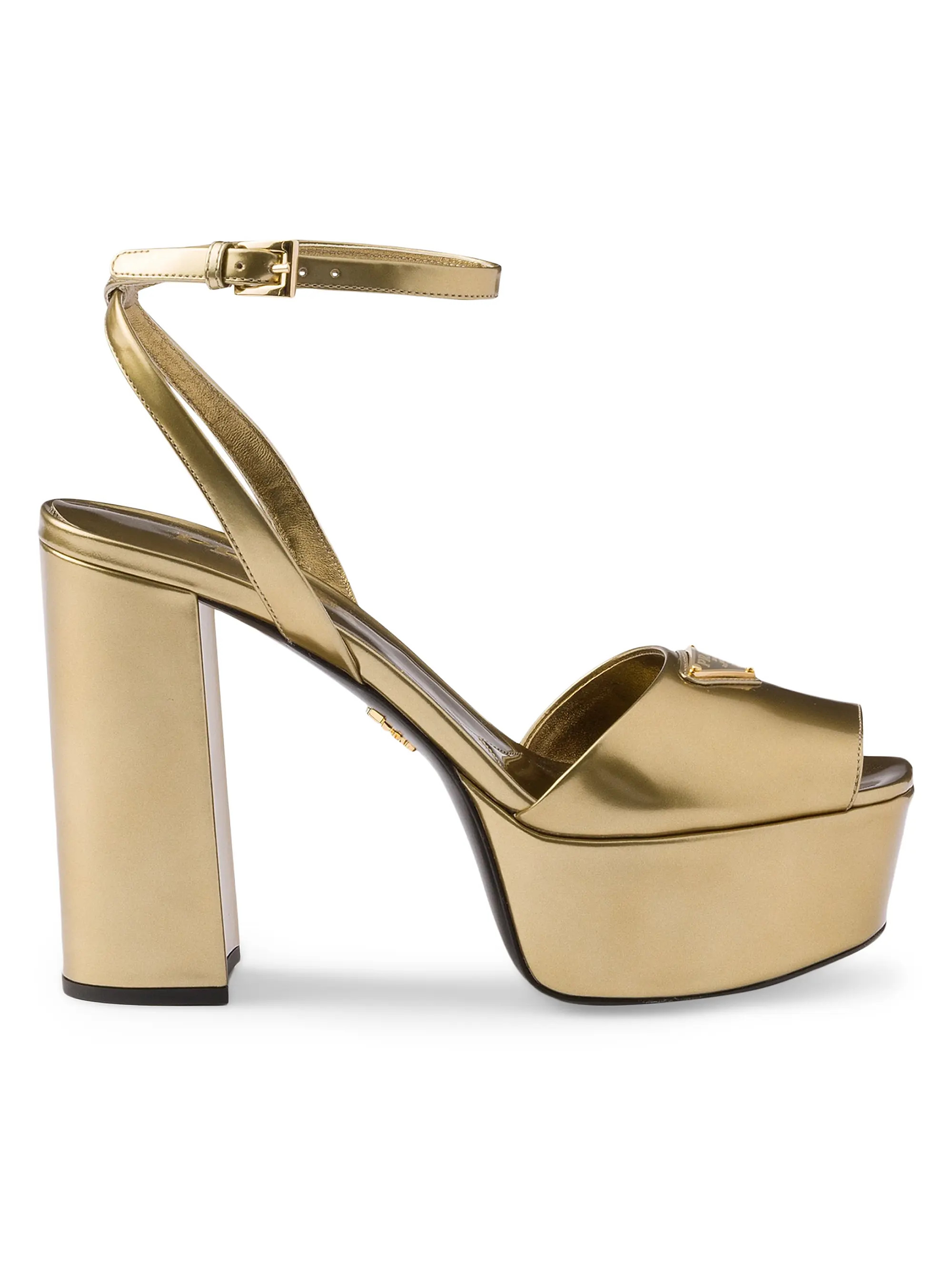 Metallic Leather Platform Sandals | Saks Fifth Avenue