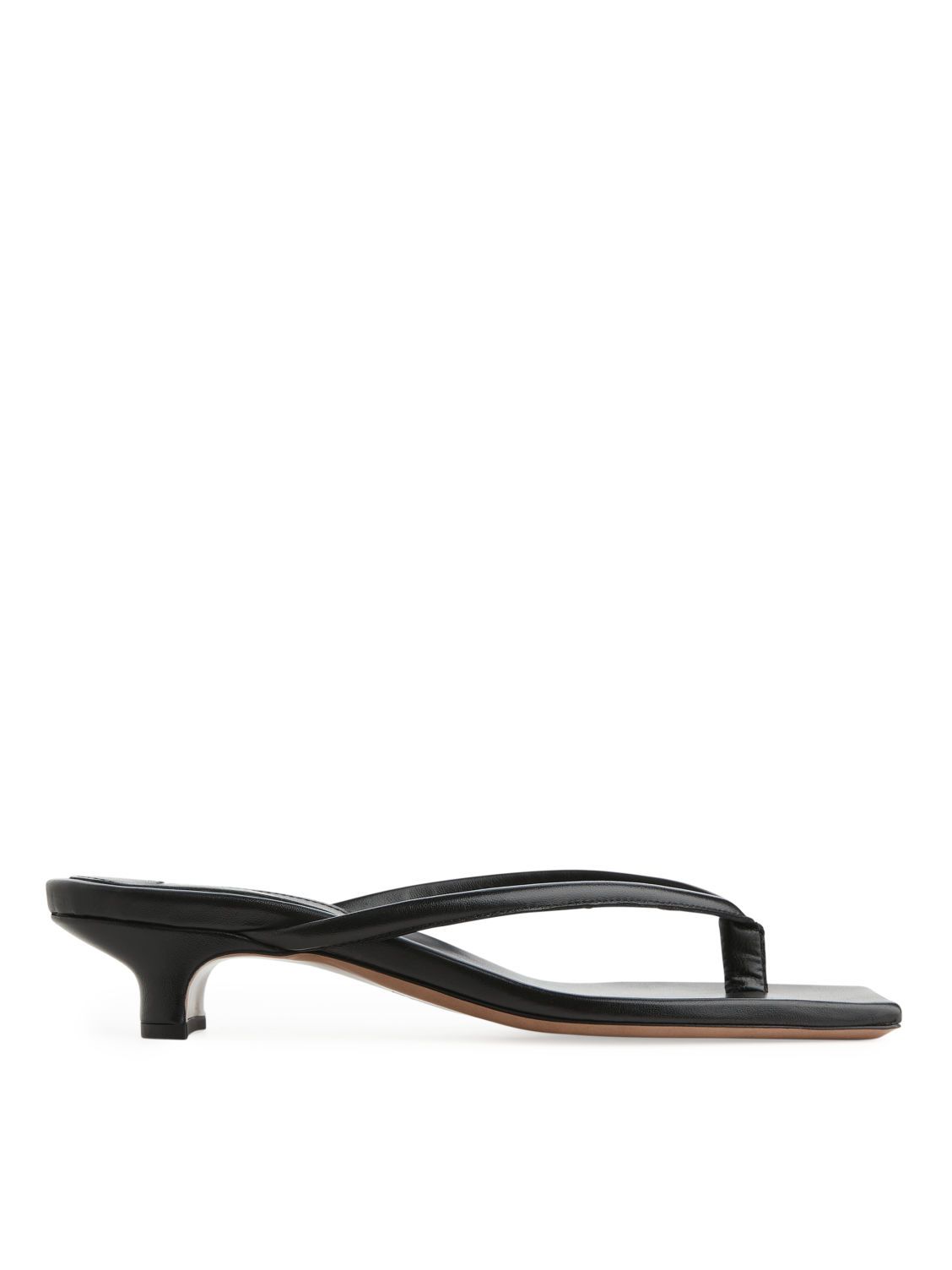 Slip-On Leather Sandals - Black | ARKET