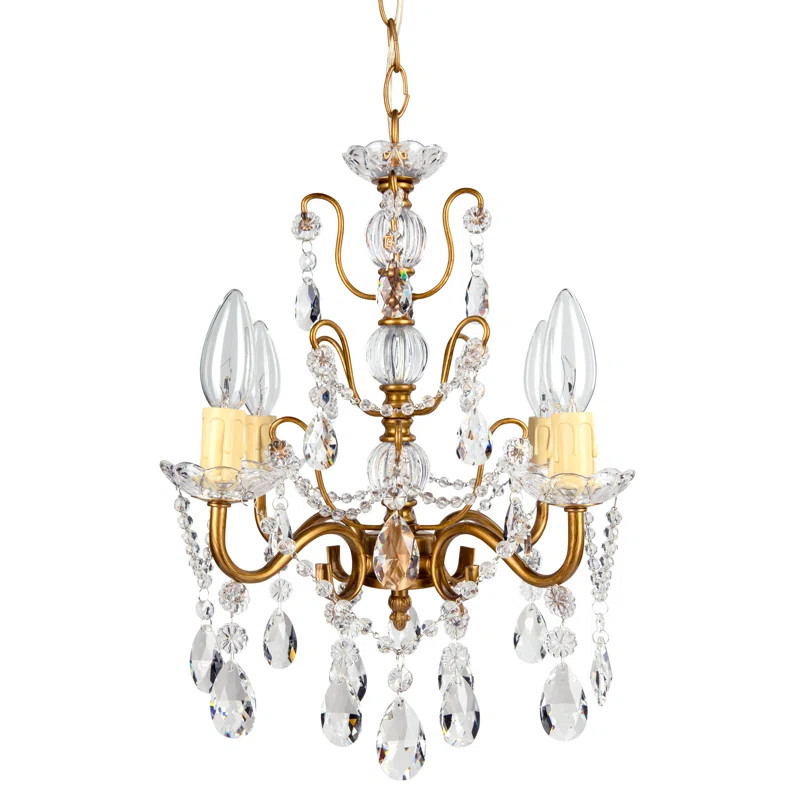 Blanchette 4 - Light Candle Style Classic Chandelier with Crystal Accents | Wayfair North America