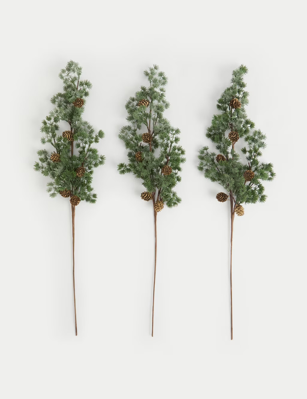 Set of 3 Artificial Pine Single Stems | Marks & Spencer (UK)