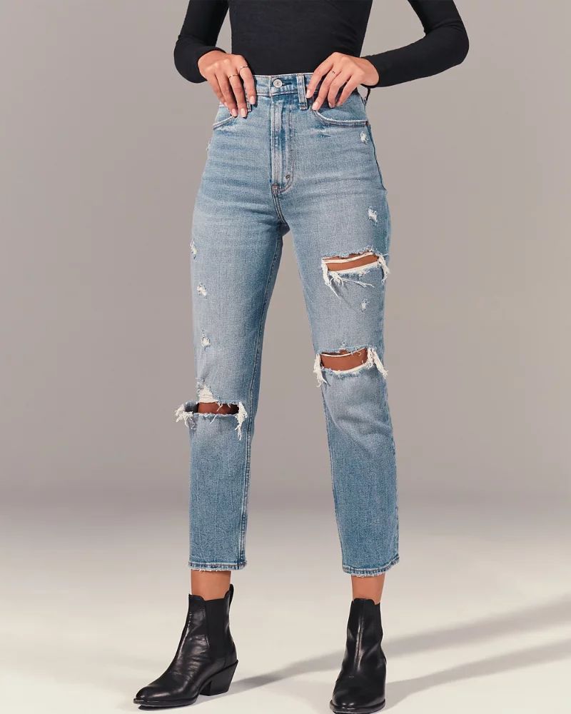 Ultra High Rise Straight Jeans | Abercrombie & Fitch US & UK