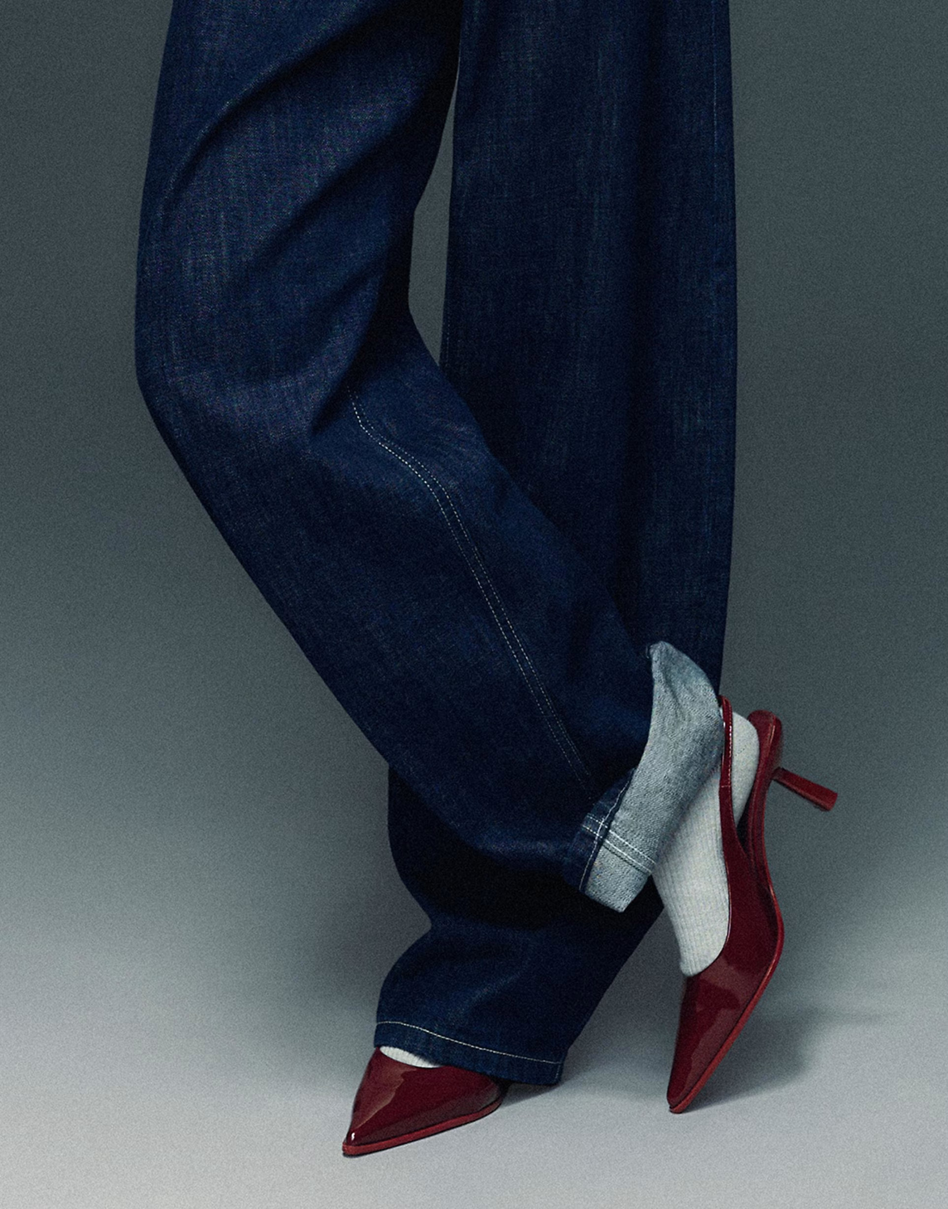 Bershka Kitten heel slingback shoes in burgundy | ASOS (Global)