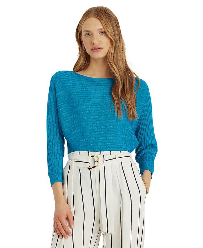 Lauren Ralph Lauren Boatneck Cable-Knit Sweater  & Reviews - Sweaters - Women - Macy's | Macys (US)
