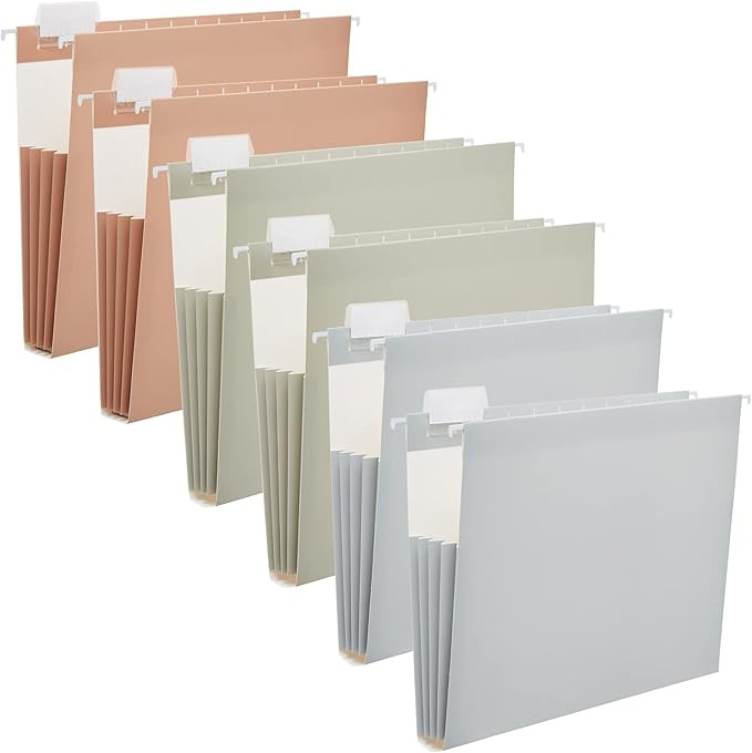 Y YOMA 6 Pack Extra Capacity Hanging File Folders Letter Size Accordion Decorative File Folder Cu... | Amazon (US)