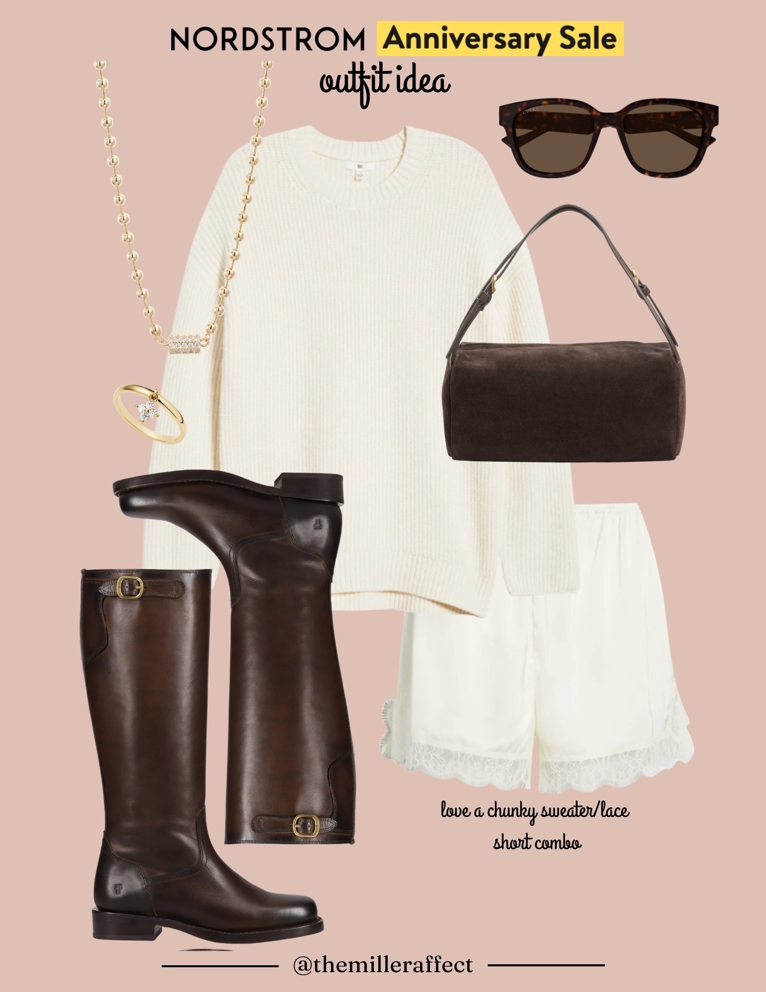 The Nordstrom anniversary sale is here and I love this outfit idea for women! Satin lace shorts are trending like crazy and I love pairing those with oversized sweaters! Grab this look now while it’s on sale! Nsale￼

#LTKootd #LTKSaleAlert #LTKgrwm