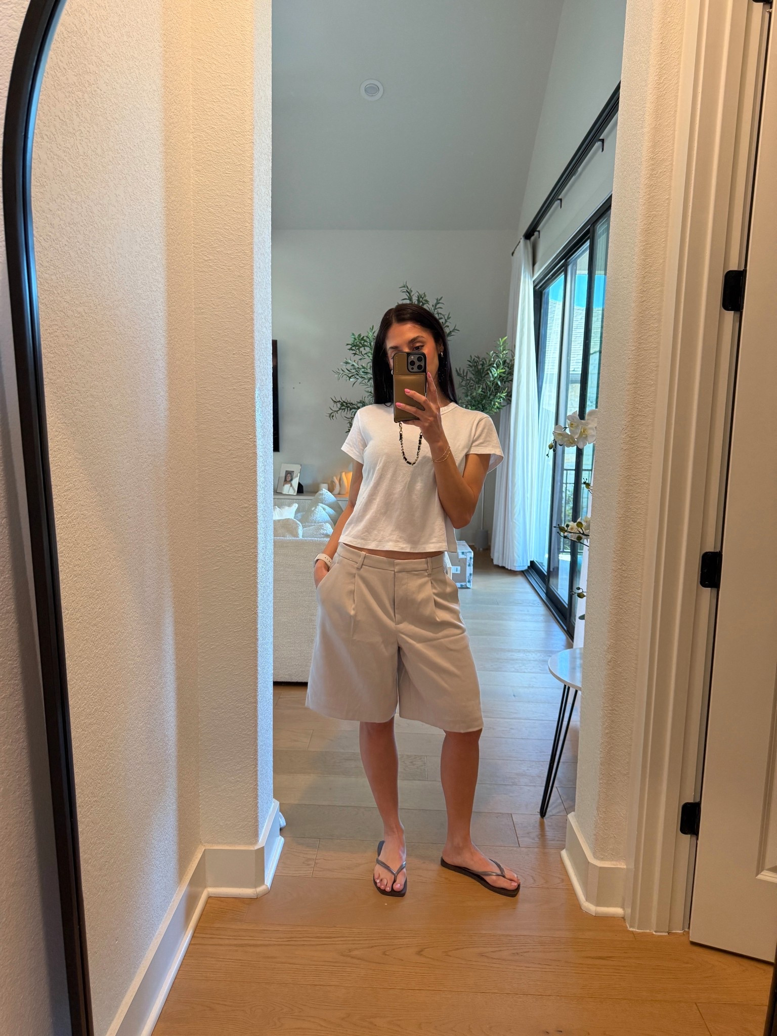 Easy outfit Bermuda shorts t shirt slides #easyoutfit #bermudashorts #sandals 

#LTKdayinmylife #LTKgrwm #LTKootd