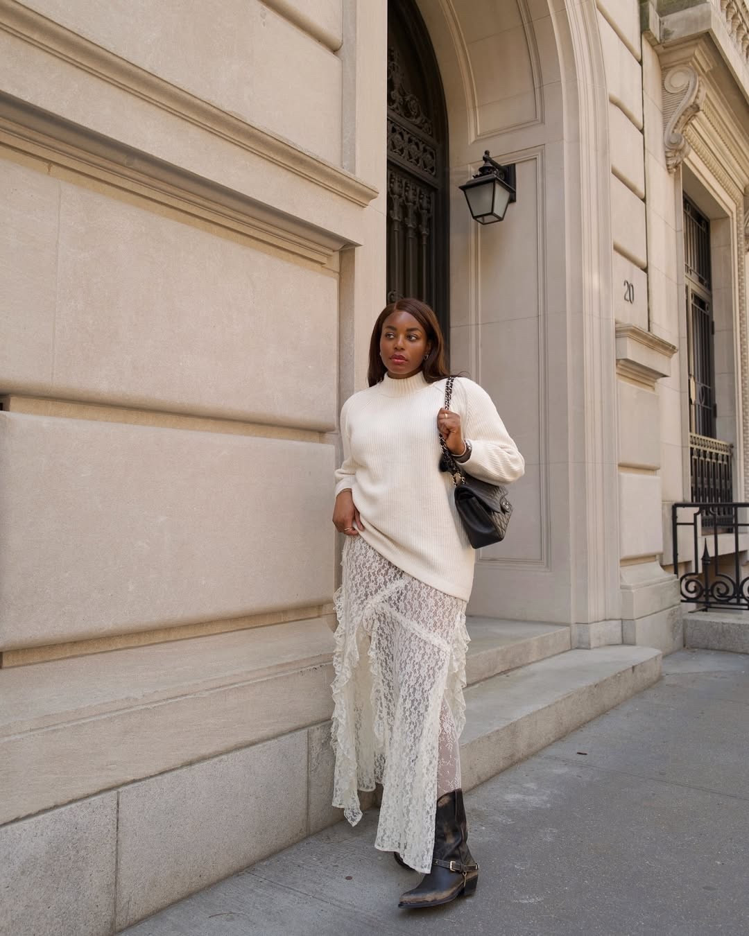 Chic and effortless spring outfit for festival season or date night! Wearing an oversized white sweater, lace maxi skirt, lace tights, boots, and more. Linking this spring outfit below! … For more links to spring outfits 2026, easter dress women, easter outfits women, date night outfits, vacation outfits beach, spring dresses, easter basket ideas, work outfits, country concert outfits, follow me on LTK! ✨

#LTKSeasonal #LTKFestival #LTKgrwm