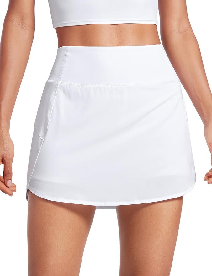 CRZ YOGA A Line Golf Skirts for Women High Waisted Split Hem Tennis Casual Skirt Shorts with Zipp... | Amazon (US)