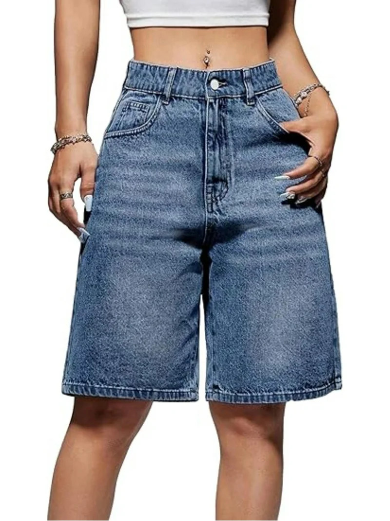 EMMIOL Women's Denim Shorts Mid-Low Waist Jean Shorts for Women,Y2K Vintage Summer Streetwear XS-... | Walmart (US)