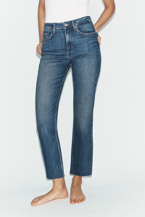 Zara - Trf High-Waisted Cropped Flare Jeans - Brown - 26 (Us 2) - Woman | Zara US