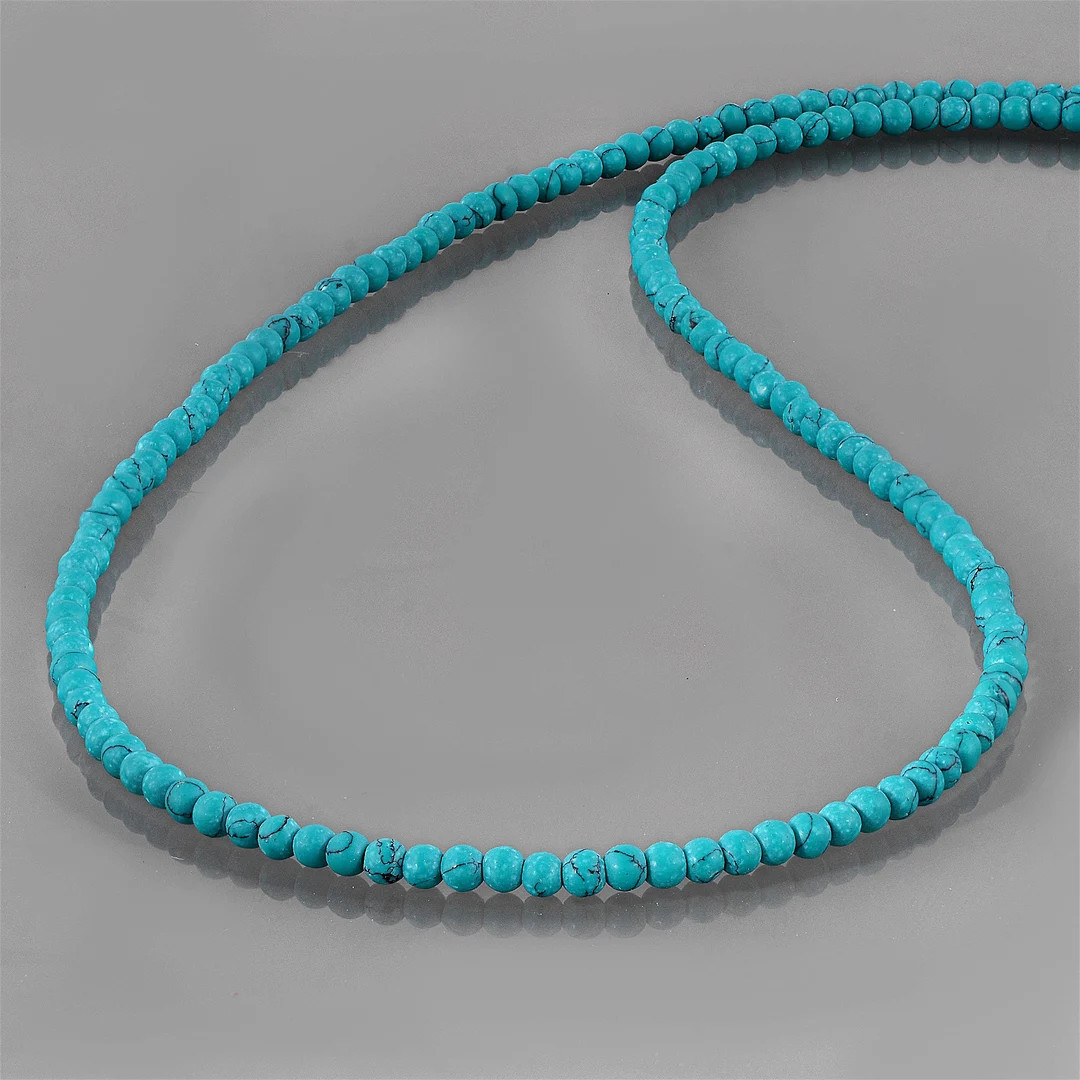 Turquoise Necklace Turquoise Beaded Necklace Sterling Silver Turquoise Jewelry Turquoise Beads Ne... | Etsy (US)