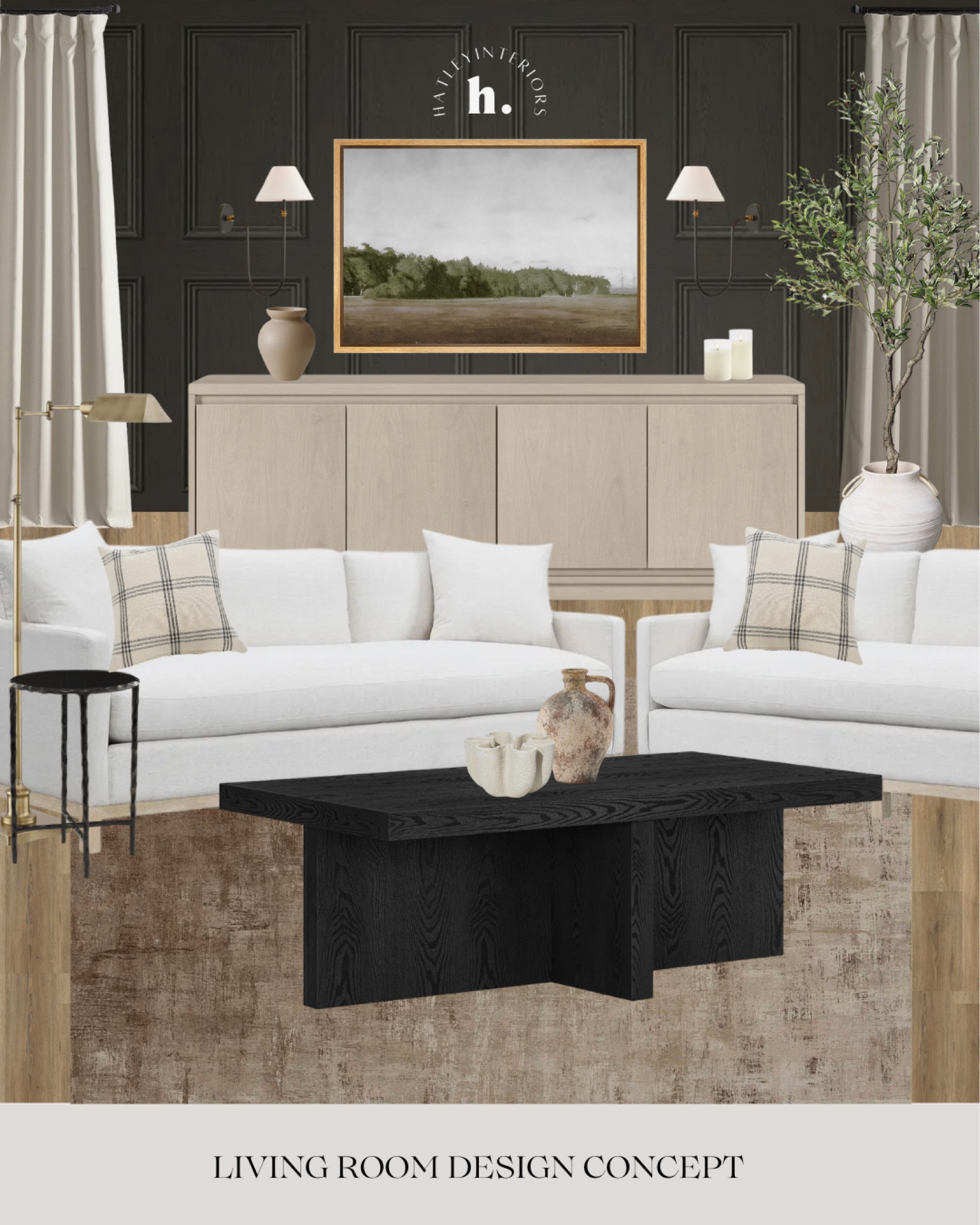 moodboard monday! 🤎

living room mood board, living room inspo, living room design, living room interior design, living room decor, home decor, neutral sofa, white sofa, black coffee table, ruggable, light wood media console, light wood tv stand, light wood tv cabinet, wall sconces, oversized faux olive tree, framed vintage wall art, wallpaper, moody living room 

#LTKhome #LTKfindsunder100 #LTKsalealert