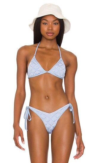 Ivy Puff Bikini Top in Baby Blue | Revolve Clothing (Global)