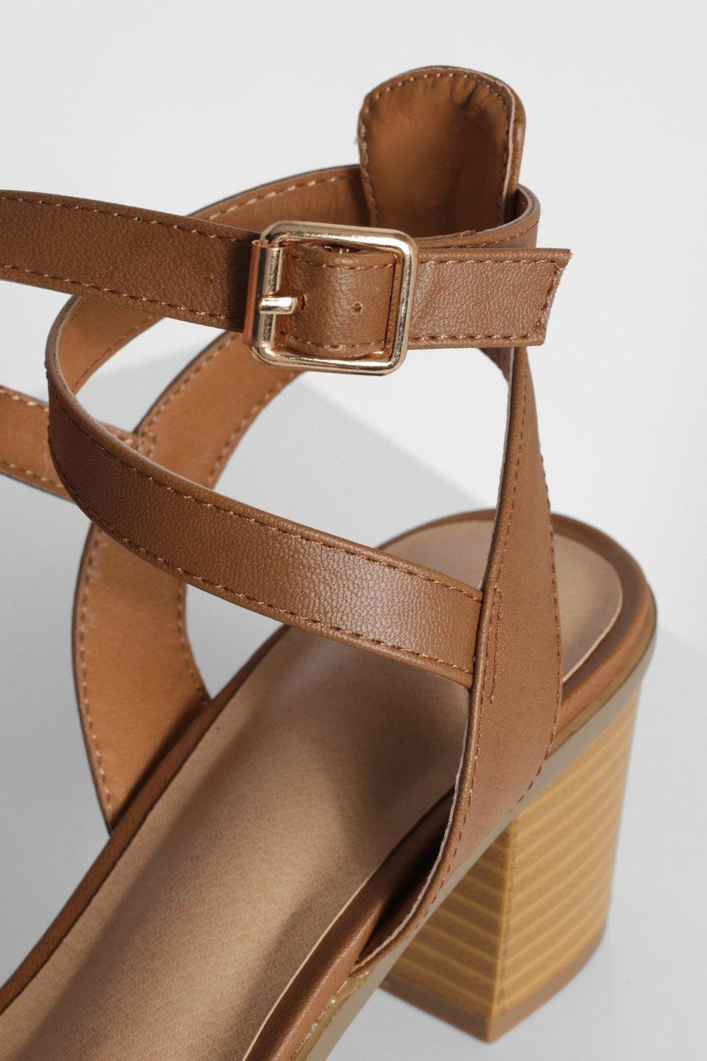 Barely There Low Block 2 Part Heel | Boohoo.com (US & CA)