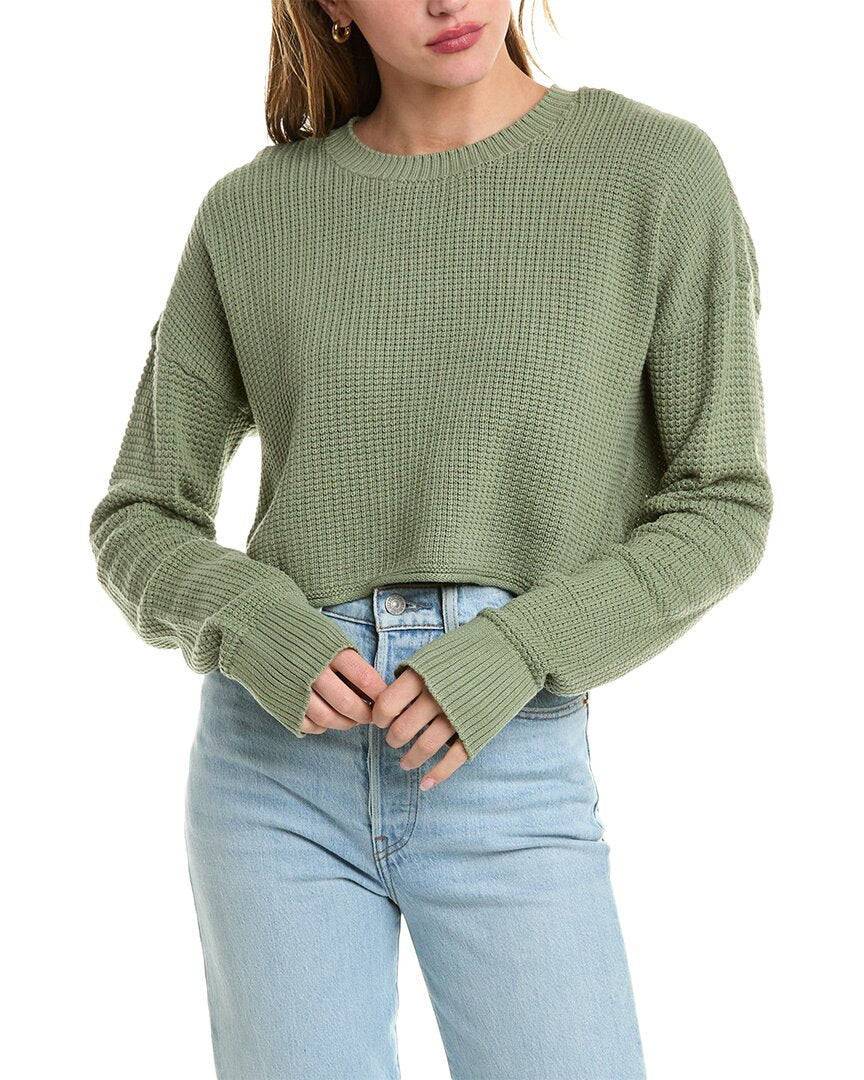 Onia Cropped Waffle Sweater | Shop Simon