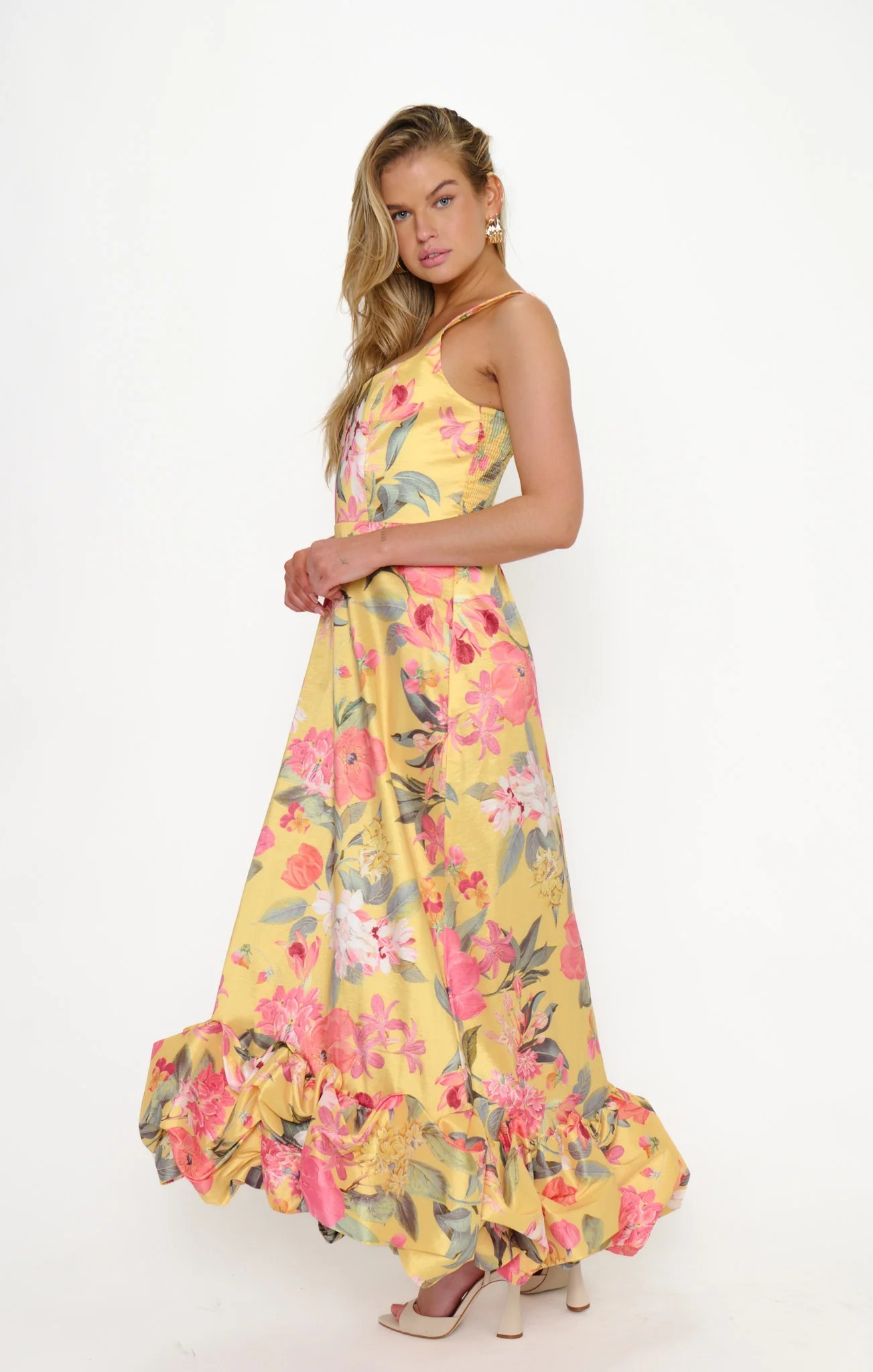 Rebecca Midi Dress ~ Mimosa Floral Taffeta | Show Me Your Mumu