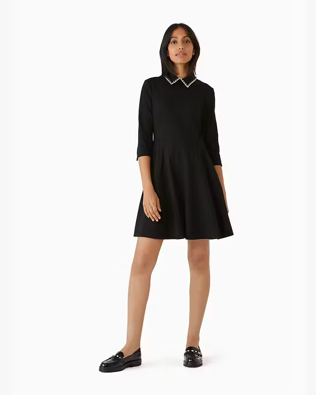 Embellished Collar Ponte Dress | Kate Spade Outlet