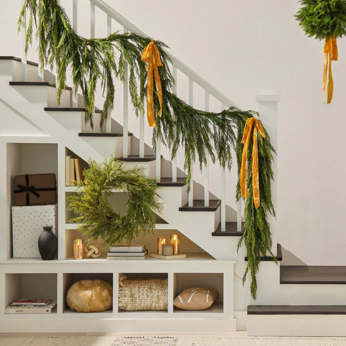 Draping Real Touch Lebanon Cedar Garland Dripping Winter Greenery Christmas Decor | Darby Creek Trading