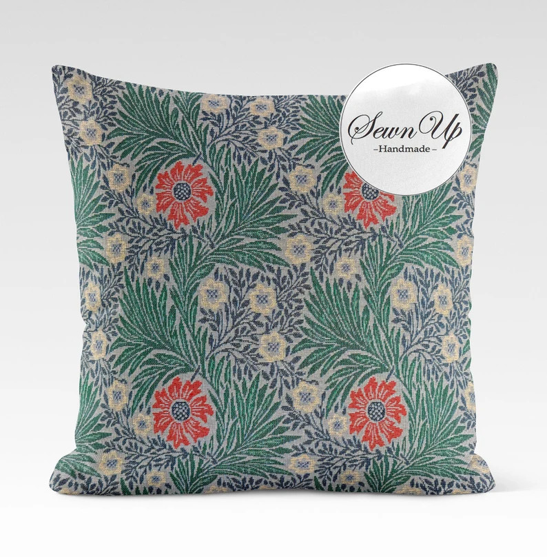 Cushion Cover 28 Sizes William Morris Summer Marigold Tapestry Cotton Handmade Floral Flowers Vic... | Etsy (US)