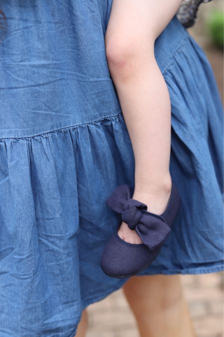 Navy linen bow shoes for girls kids 

#LTKkids