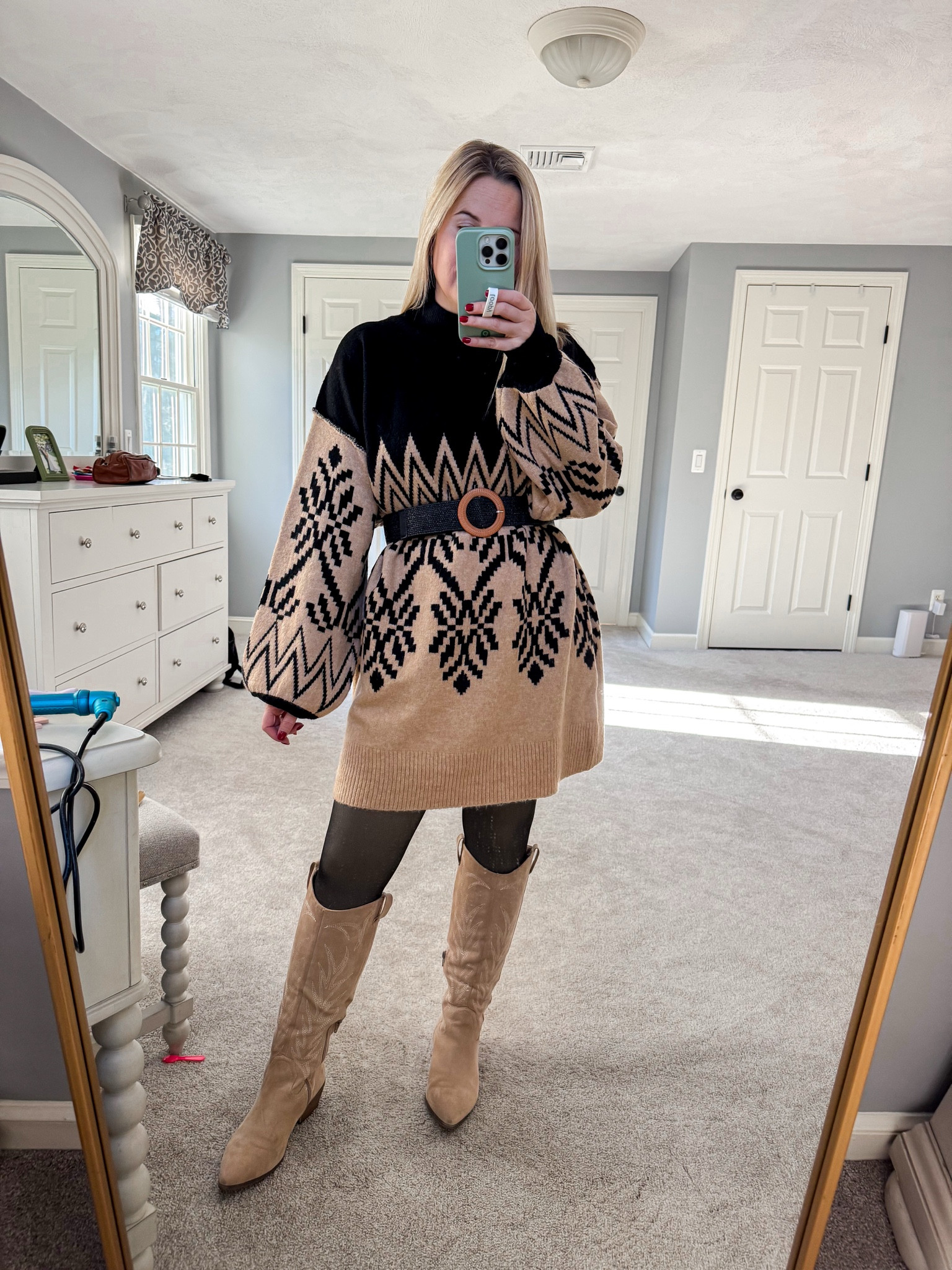 A winter vici moment 

Sweater dress, pattern dress, winter dress, winter fashion, winter finds 

#LTKSeasonal #LTKootd #LTKmomlife