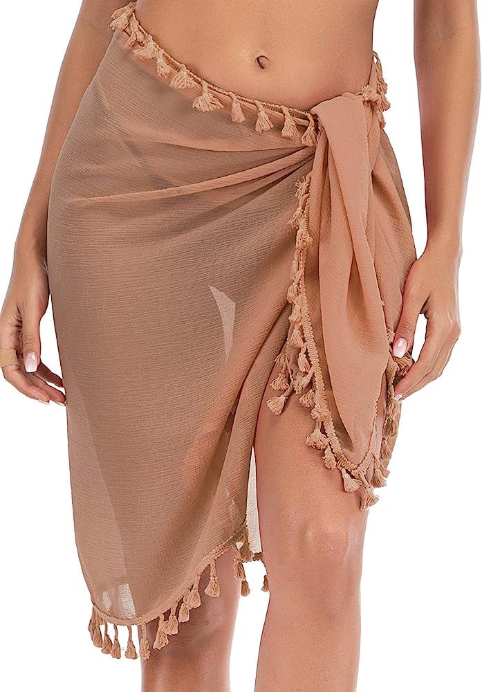 American Trends Sarong Swimsuit Cover Ups for Women Swim Beach Coverups Wrap Skirts Swimwear Biki... | Amazon (US)