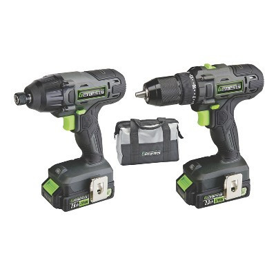 Genesis™ 20-Volt Cordless Li-Ion 2-Speed Drill Driver/Impact Driver Combo Kit, GL20DIDKB2 in Gray | Target