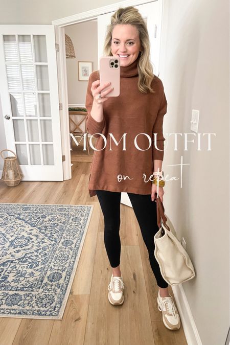 Mom outfit on repeat! This tunic sweater has been a best seller and it’s on major sale! Wearing the size small 

#LTKsalealert #LTKSeasonal #LTKCyberweek