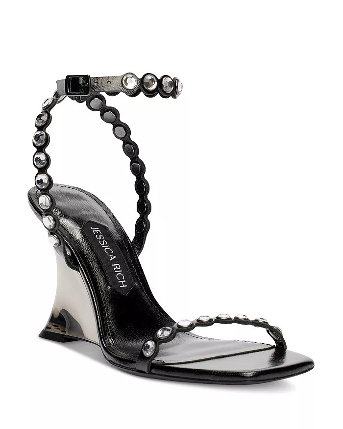 Women's Diamond Embellished Ankle Strap Wedge Sandals | Bloomingdale's (US)