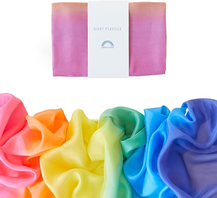 Sarah's Silks Giant Playsilk | 100% Silk Toy for Toddlers | Bright Colored Large Scarves for Fort... | Amazon (US)