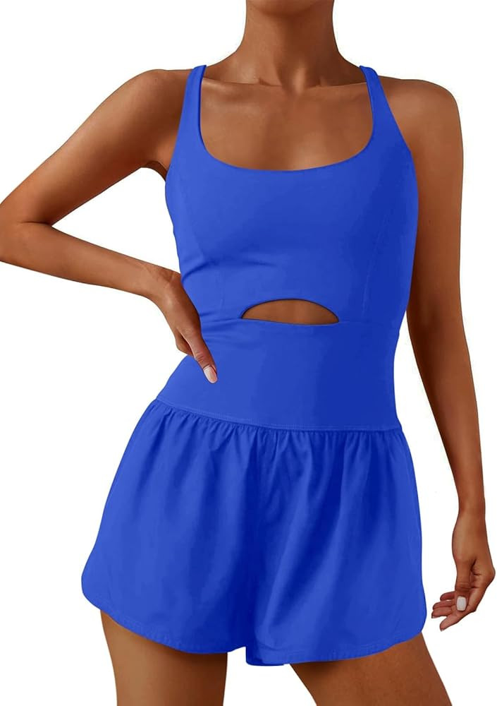 ReachMe Womens Running Onesie Workout Rompers Athletic Romper One Piece Outfits Exercise Jumpsuit... | Amazon (US)