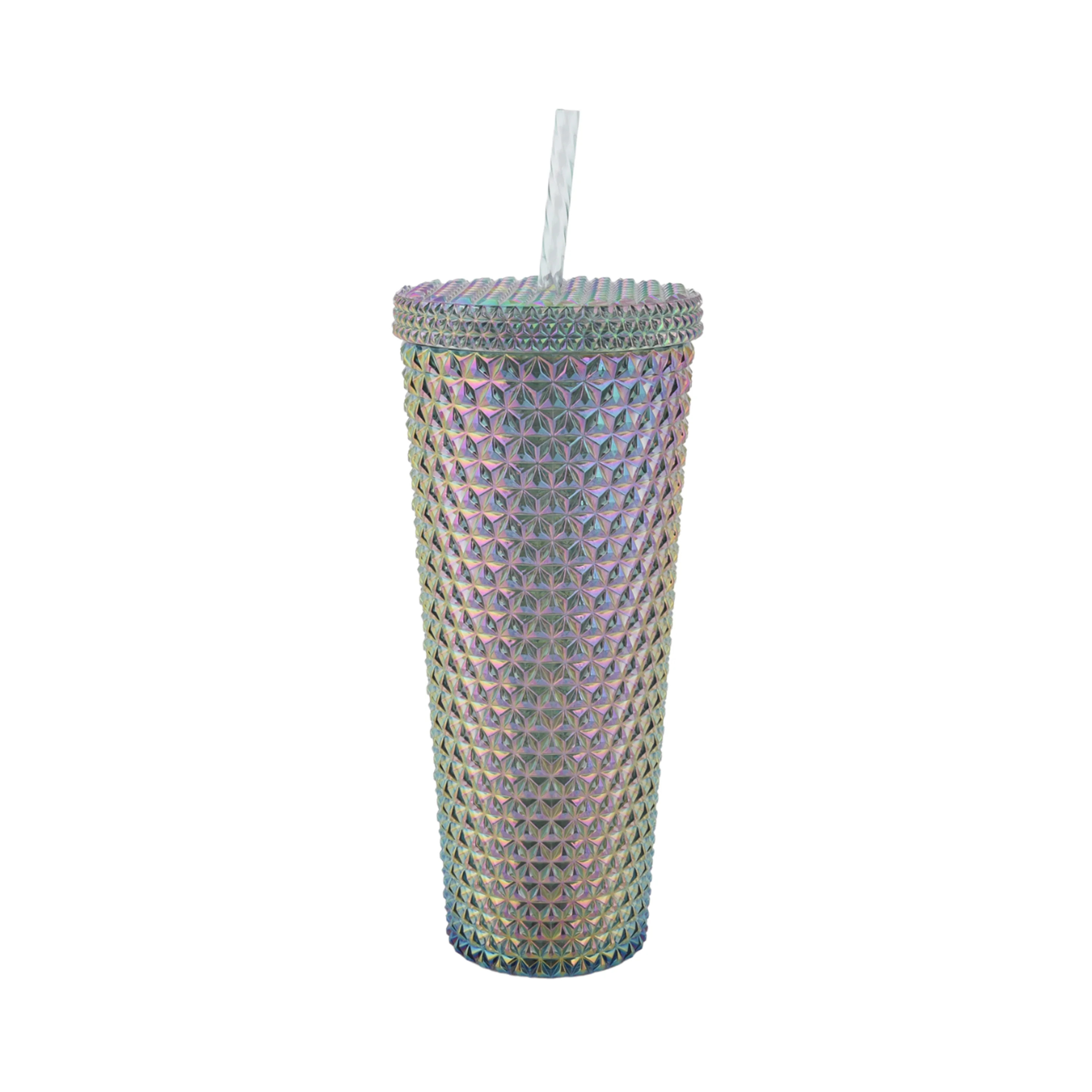 Holiday Time 26-Ounce Acrylic Iridescent Double Wall Tumbler, Green Rainbow | Walmart (US)