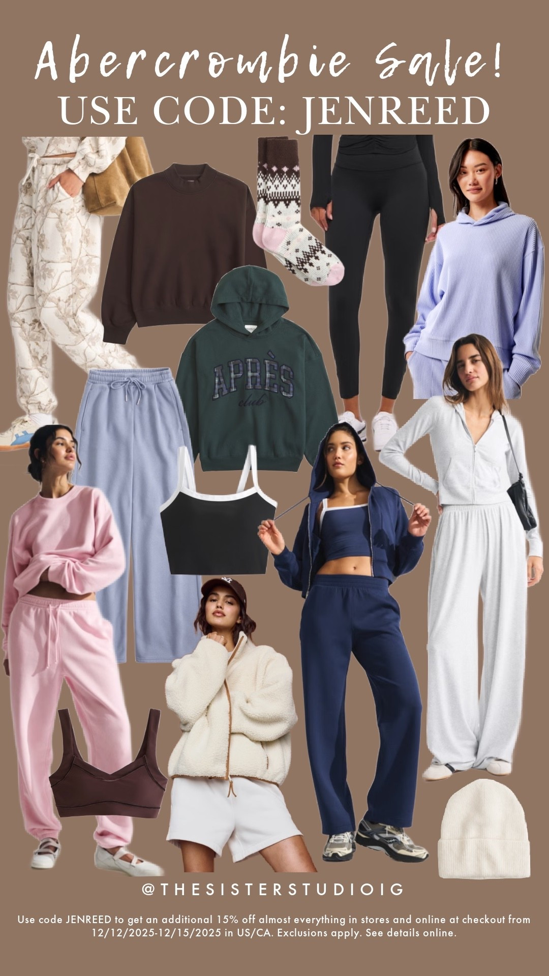 Abercrombie sale!

Use code JENREED to get an additional 15% off almost everything in stores and online at checkout from 12/12/2025-12/15/2025 in US/CA. Exclusions apply. See details online.

#LTKSaleAlert #LTKTravel #LTKFindsUnder100