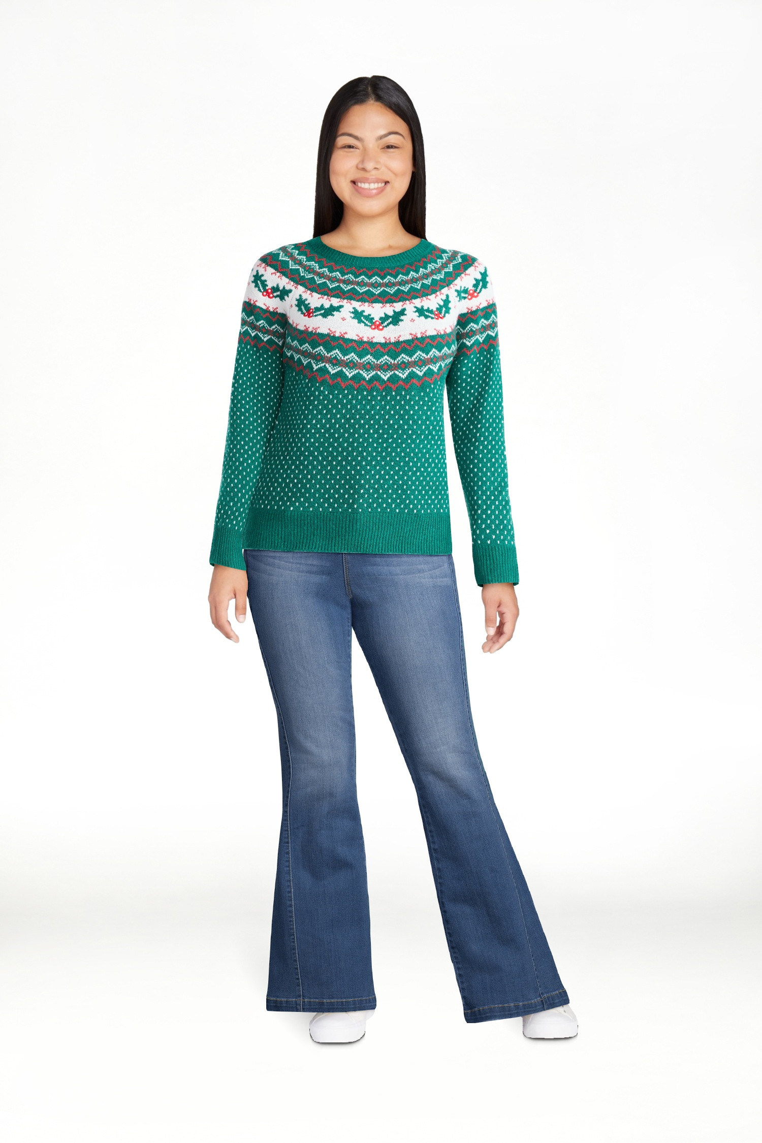 Holiday Time Women's and Women's Plus Pretty Christmas Sweater, Sizes XXS-3X | Walmart (US)