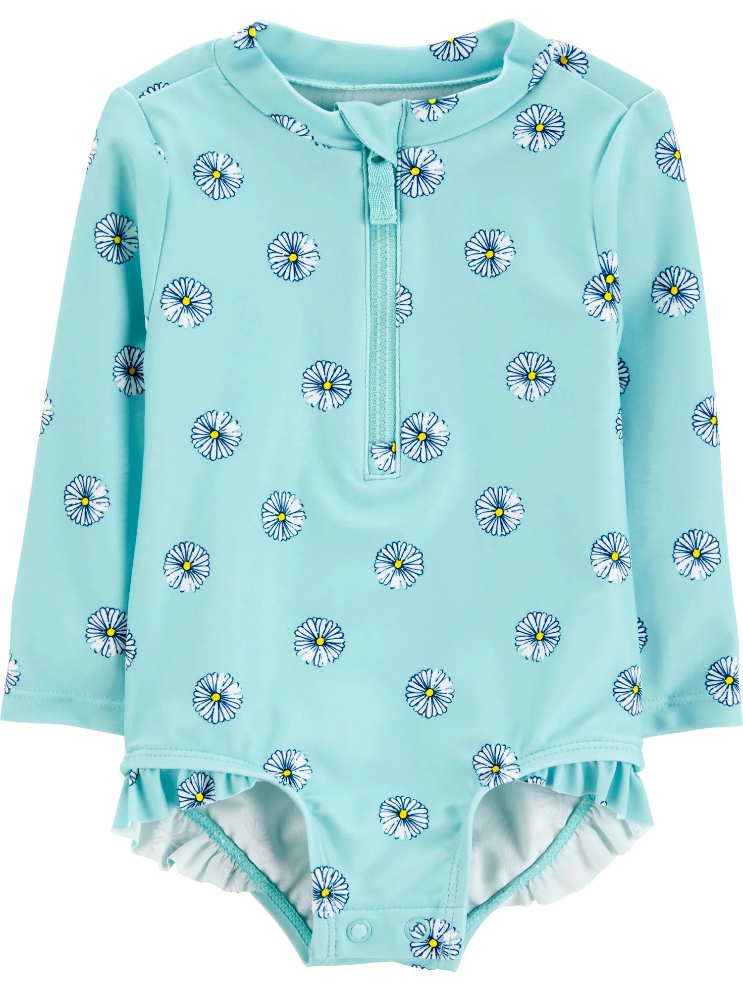 Carter's Child of Mine Baby Girl Long- Sleeve Rash Guard Swimsuit, One-Piece, Sizes 0/3-18M | Walmart (US)