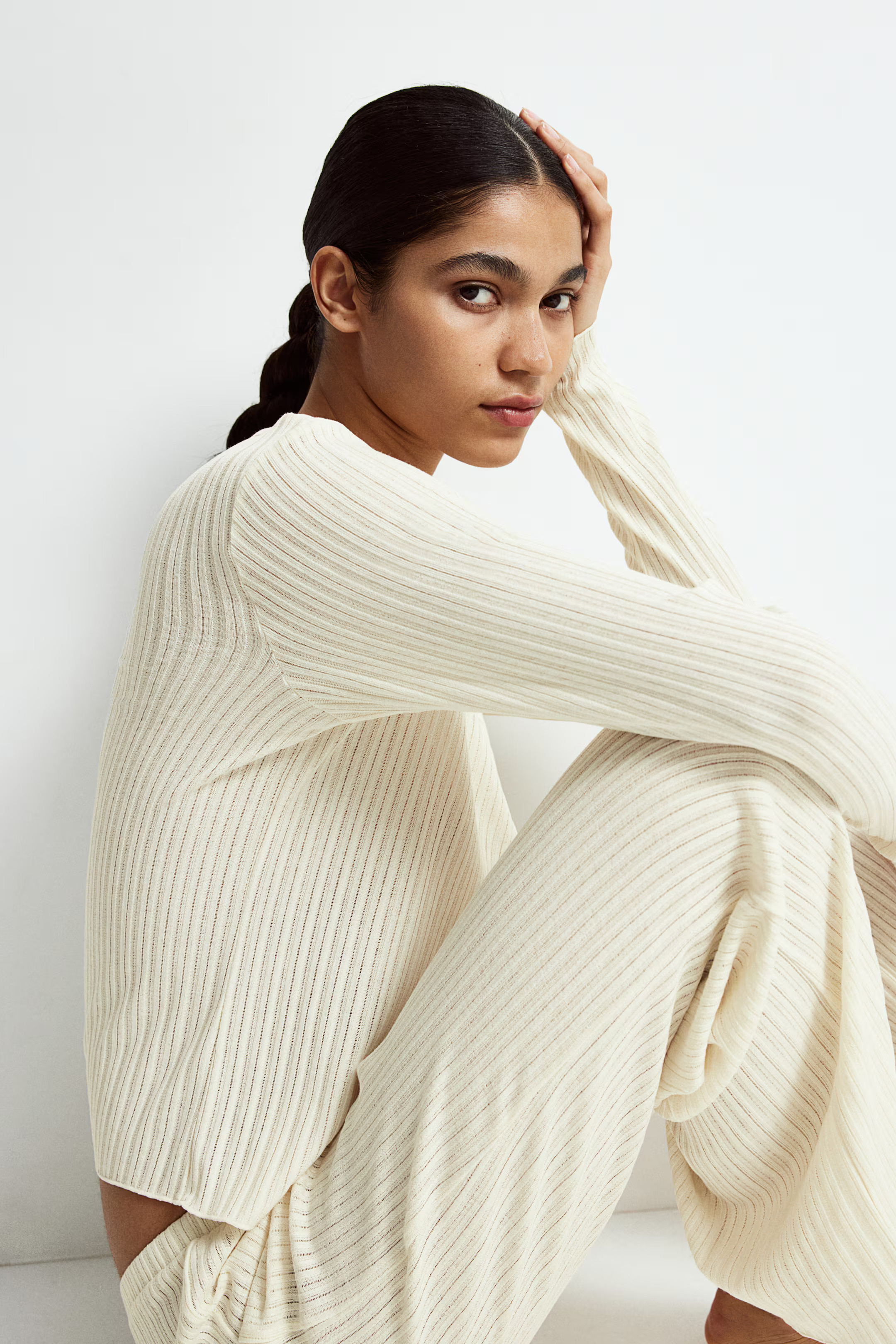 Rib-knit Cardigan - Cream - Ladies | H&M US | H&M (US + CA)